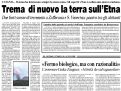 Trema di nuovo la terra sull'Etna